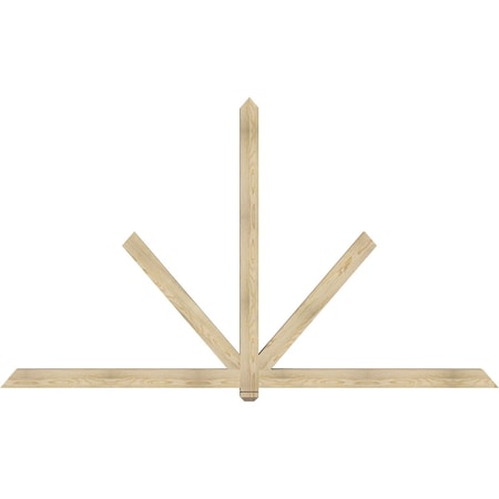 Ekena Millwork Kennewick Rough Sawn Timber Gable Bracket, Douglas Fir, 108"W x 63"H x 4"D x 4"F, 14/12 Pitch GBW108X63X0404KEN00RDF